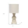 13" Distressed Beige Novelty Table Lamp With Beige Drum Shade