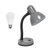 14" Gray Metal Swing Arm Table Lamp LED