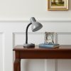 14" Gray Metal Swing Arm Table Lamp LED