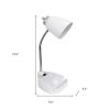 19" White Table Lamp