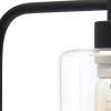 19" Black Iron Lantern Table Lamp With Clear Cylinder Shade