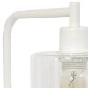 19" White Iron Lantern Table Lamp With Clear Cylinder Shade