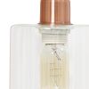 19" Rose Gold Iron Lantern Table Lamp With Clear Cylinder Shade