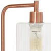 19" Rose Gold Iron Lantern Table Lamp With Clear Cylinder Shade