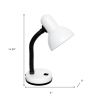 14" White Metal Swing Arm Table Lamp LED