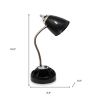 20" Black Swing Arm Table Lamp