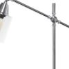28" Silver Metal Table Lamp With Clear Cylinder Shade