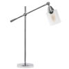 28" Silver Metal Table Lamp With Clear Cylinder Shade
