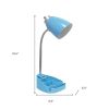 19" Blue Swing Arm USB Table Lamp