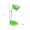 19" Green Swing Arm USB Table Lamp