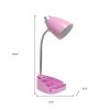 19" Pink Swing Arm USB Table Lamp