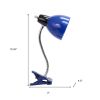 15" Blue Swing Arm Table Lamp