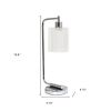 19" Silver Metal Lantern Table Lamp LED With Clear Cylinder Shade