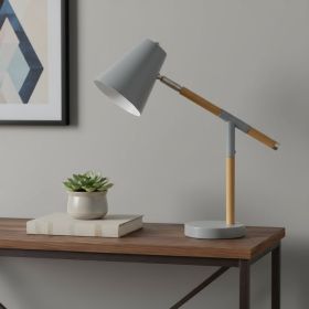 16" Gray Metal Table Lamp