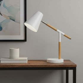 16" White Metal Table Lamp