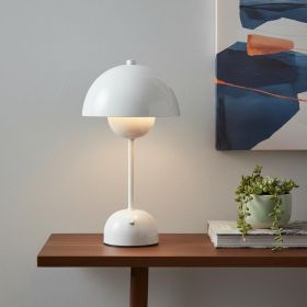 12" White Metal Table Lamp