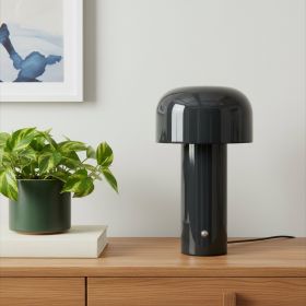 8" Black Metal Table Lamp
