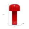 8" Red Metal Table Lamp
