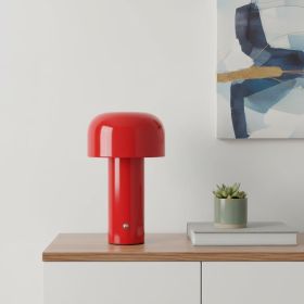 8" Red Metal Table Lamp