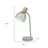18" Green Iron Table Lamp With Green Globe Shade