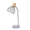 18" Gray Iron Table Lamp With Gray Globe Shade