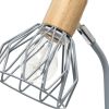 18" Gray Iron Table Lamp With Gray Globe Shade