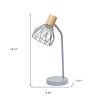 18" Gray Iron Table Lamp With Gray Globe Shade