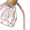 18" Light Pink Iron Table Lamp With Light Pink Globe Shade
