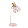 18" Light Pink Iron Table Lamp With Light Pink Globe Shade