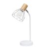 18" White Iron Table Lamp With White Globe Shade