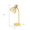18" Yellow Iron Table Lamp With Yellow Globe Shade