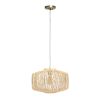 Natural Silver Gold And Clear Unique Statement Rattan Ceiling Light With Natural Shades