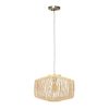 Natural Silver Gold And Clear Unique Statement Rattan Ceiling Light With Natural Shades