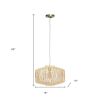 Natural Silver Gold And Clear Unique Statement Rattan Ceiling Light With Natural Shades