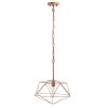 Rose Gold Caged Iron Ceiling Light With Rose Gold Shades