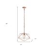 Rose Gold Caged Iron Ceiling Light With Rose Gold Shades
