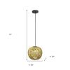 Natural And Black Hemp Ceiling Light With Natural Shades
