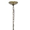 Antiqued Brass Clear And Black Sphere Three Light Iron Ceiling Light With Antiqued Brass Shades