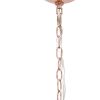 Rose Gold And Clear Sphere Three Light Iron Ceiling Light With Rose Gold Shades