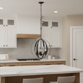 Bronze And Black Sphere Three Light Iron Ceiling Light With Bronze And Black Shades