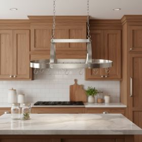 Nickel Kitchen Island Two Light Metal Ceiling Light