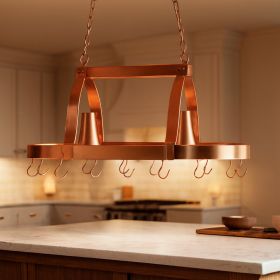 Copper Kitchen Island Two Light Metal Ceiling Light