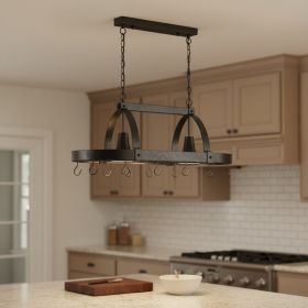 Bronze Kitchen Island Two Light Metal Ceiling Light