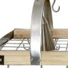 Brown And Silver Kitchen Island Two Light Metal Ceiling Light