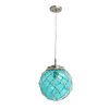 Aqua Silver And Natural Sphere Glass Ceiling Light With Aqua And Natural Shades