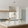 Clear Natural And Silver Sphere Glass Ceiling Light With Clear And Natural Shades