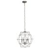Nickel Candle Style Four Light Metal Ceiling Light With Nickel Shades