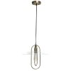 Antiqued Brass And Clear Simple Iron Ceiling Light With Clear Shades