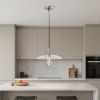 Silver And Clear Simple Iron Ceiling Light With Clear Shades