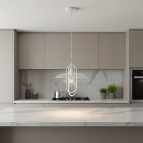 White And Clear Simple Iron Ceiling Light With Clear Shades